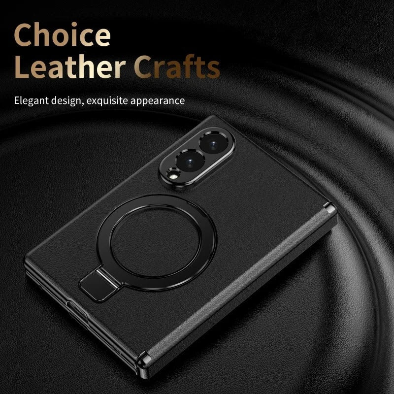 LuxeRing™ – Leather Ring Stand Case for Galaxy Z Fold 8