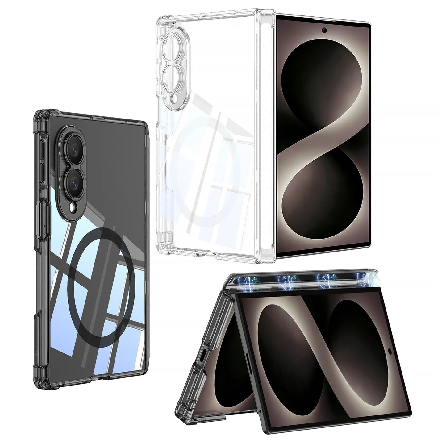 Galaxy Z Fold 8 Clear Magnetic Hinge Protection Case