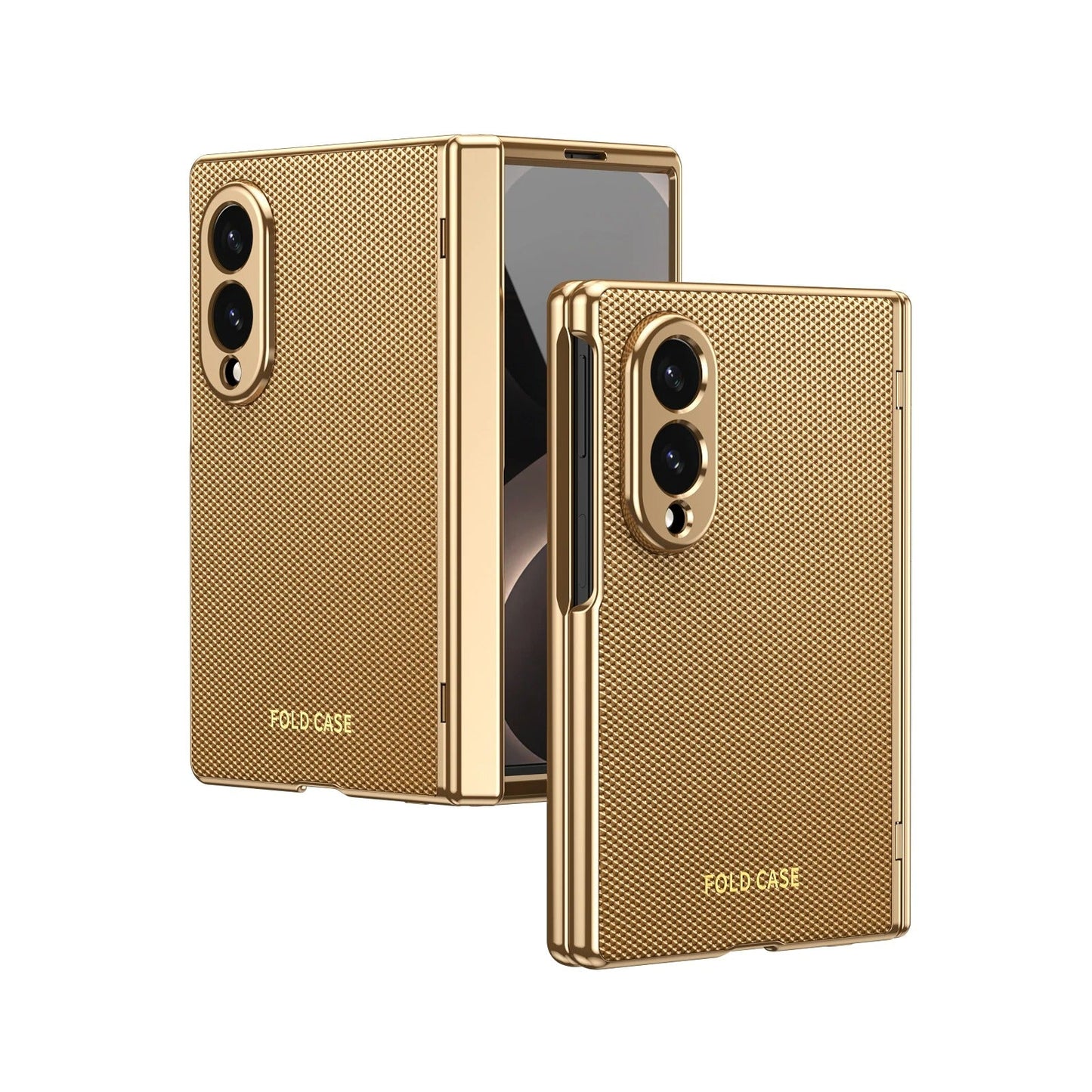 Leather Golden Border Phone Case with Steel Film for Samsung Galaxy Z Fold 8