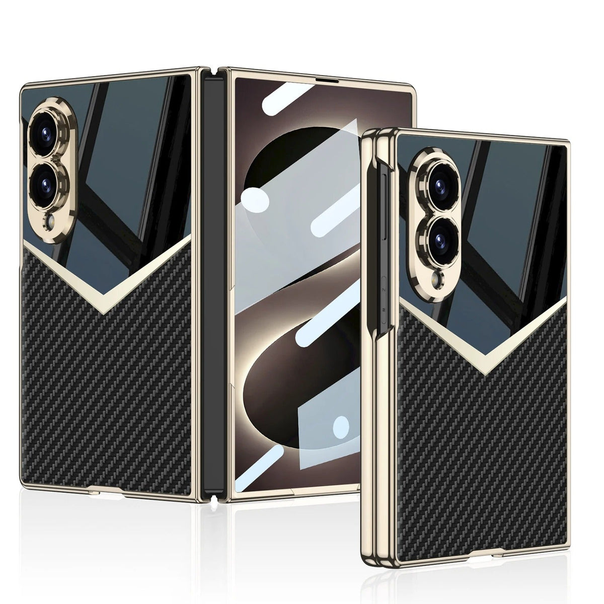 Galaxy Z Fold 8 Spliced Leather Mirror Case