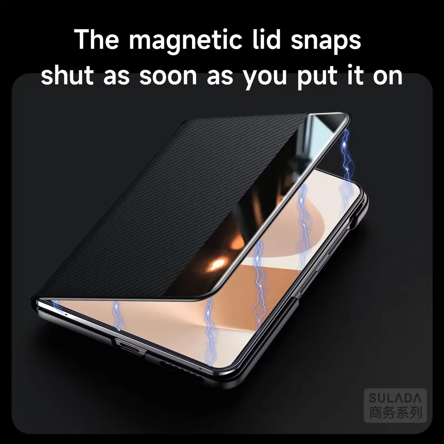 Magnetic Kevlar Feel Carbon Fiber Leather Case For Galaxy Z Fold 8