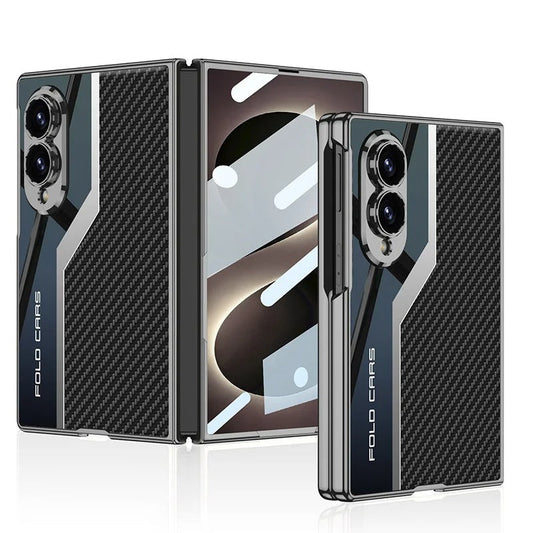 Galaxy Z Fold 8 Wide New Luxury Leather Plating Screen Glass Lens Protect Cover