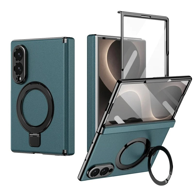 LuxeRing™ – Leather Ring Stand Case for Galaxy Z Fold 8