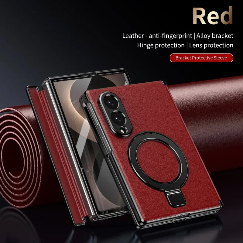 LuxeRing™ – Leather Ring Stand Case for Galaxy Z Fold 8
