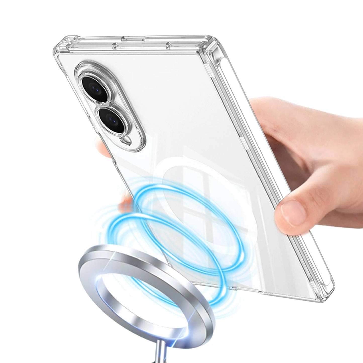 Galaxy Z Fold 8 Clear Magnetic Hinge Protection Case