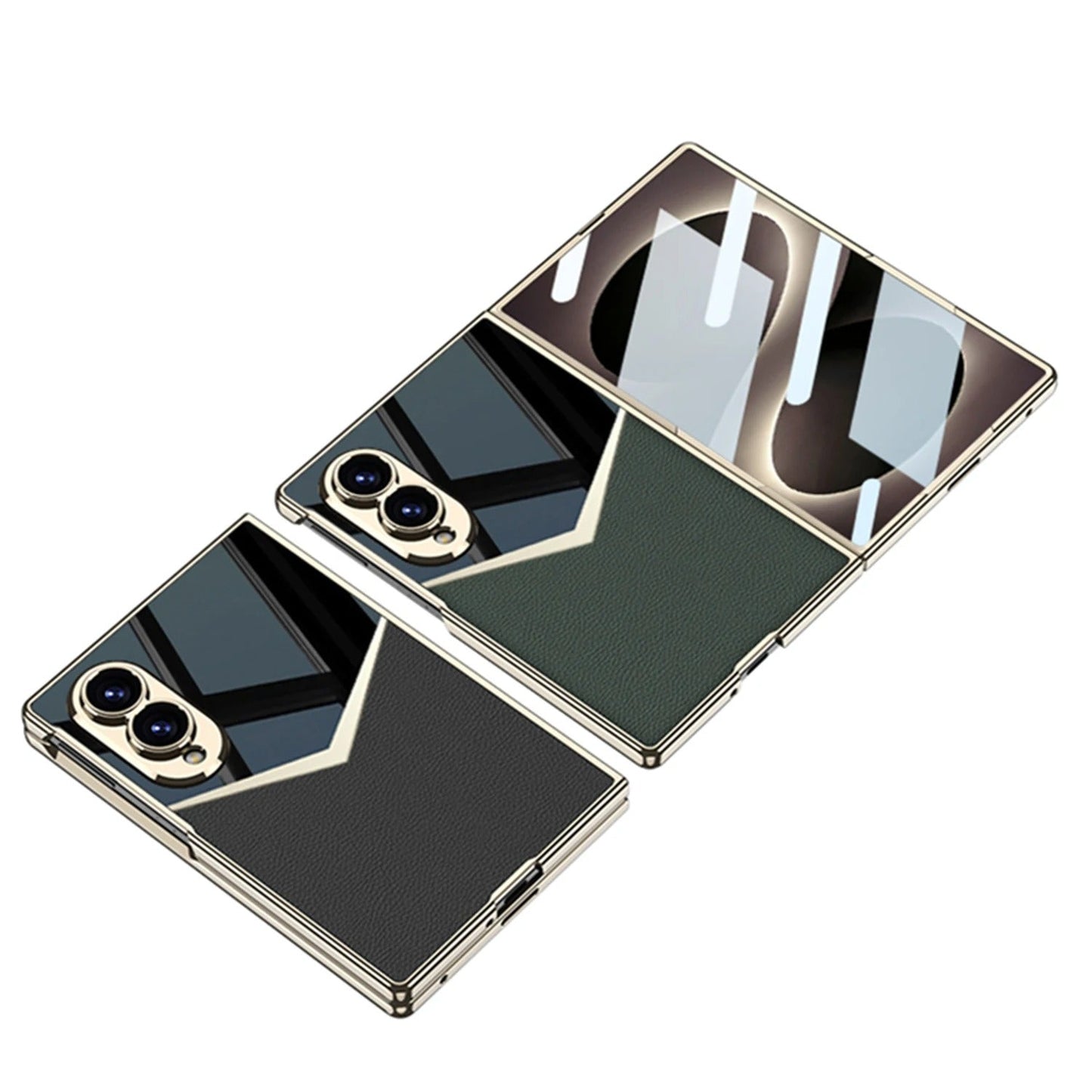 Galaxy Z Fold 8 Spliced Leather Mirror Case