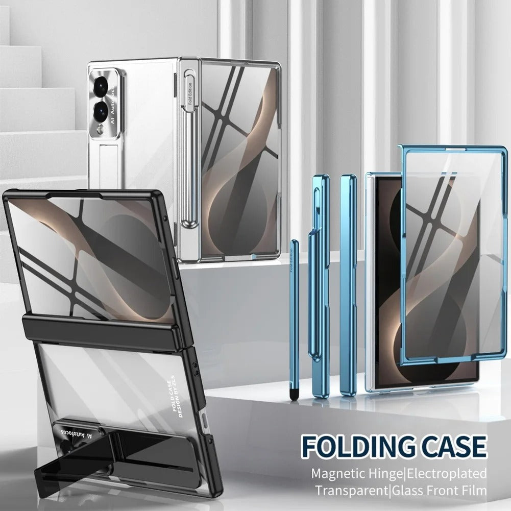 CrystalHinge™ – Clear Magnetic Kickstand Case for Galaxy Z Fold 8