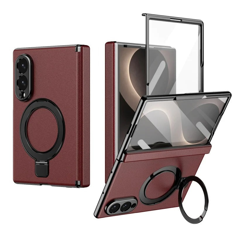 LuxeRing™ – Leather Ring Stand Case for Galaxy Z Fold 8