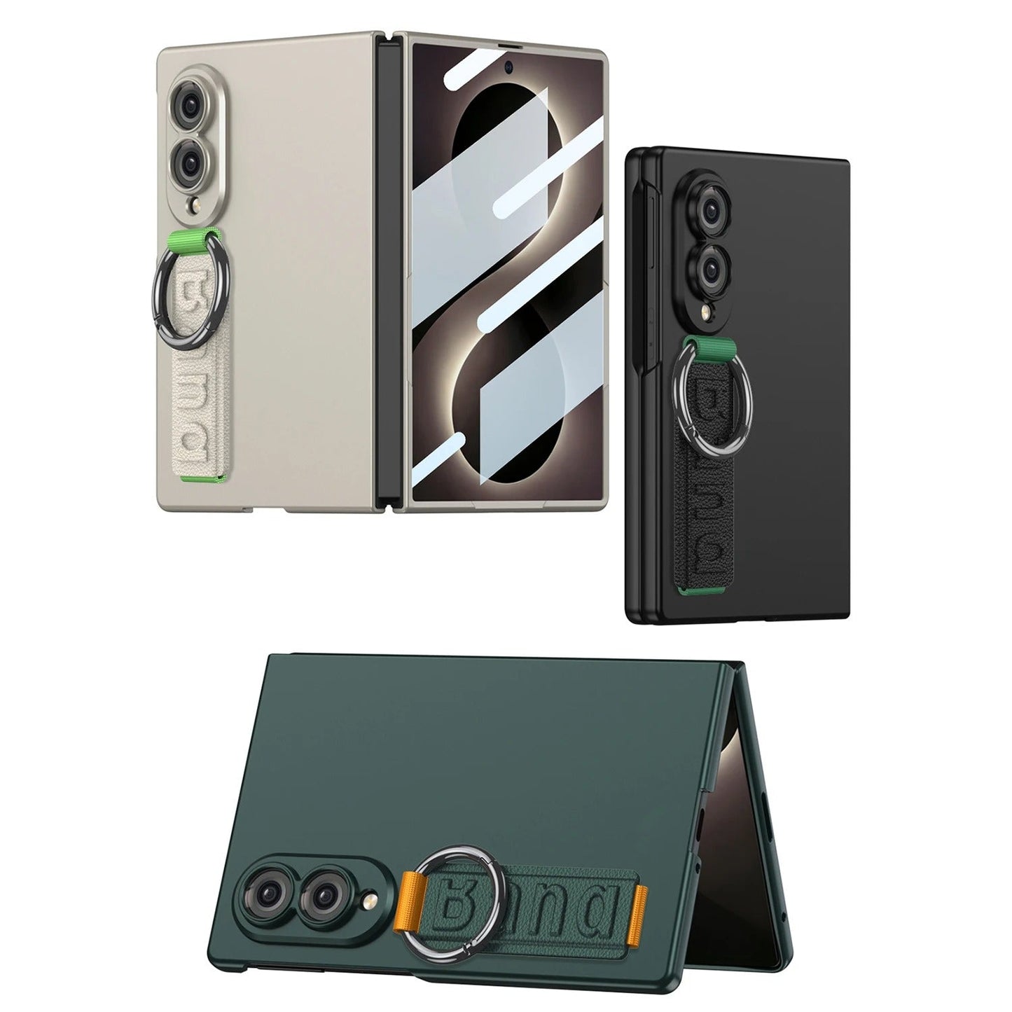 Galaxy Z Fold 8 Slim Case with Ring Strap & Screen Protector