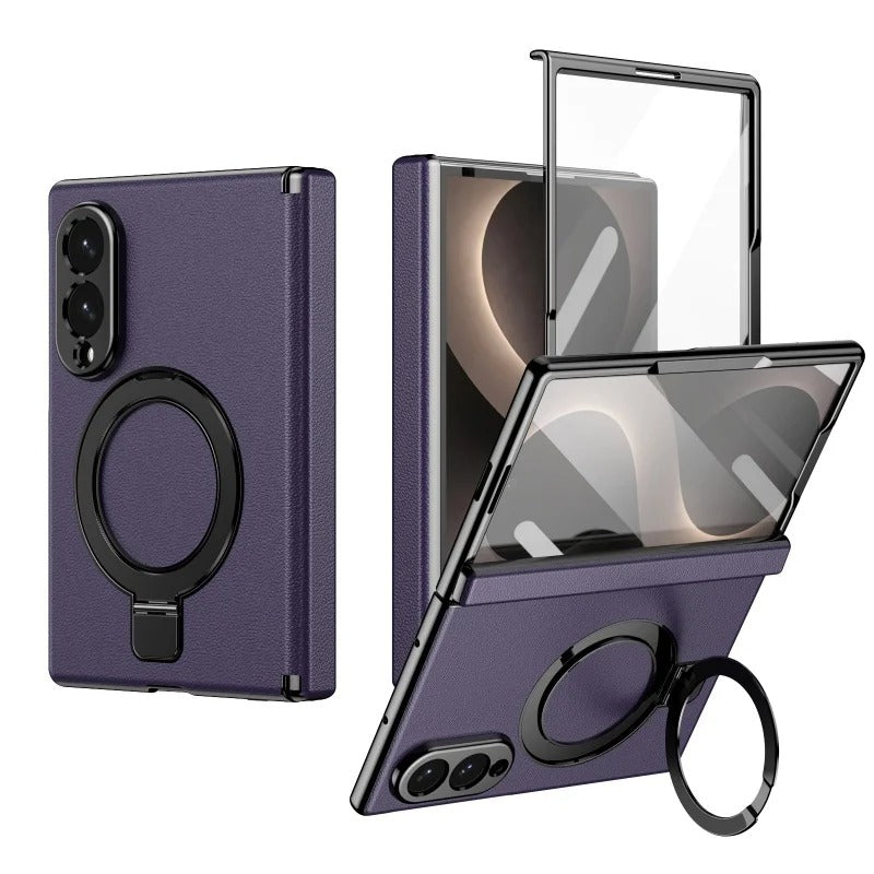 LuxeRing™ – Leather Ring Stand Case for Galaxy Z Fold 8