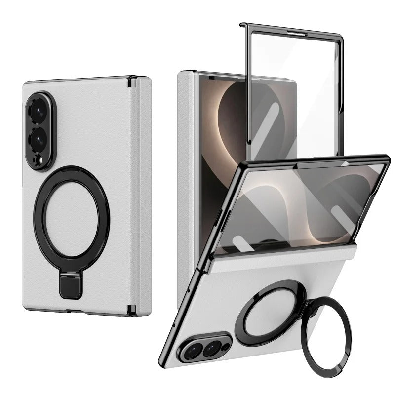 LuxeRing™ – Leather Ring Stand Case for Galaxy Z Fold 8