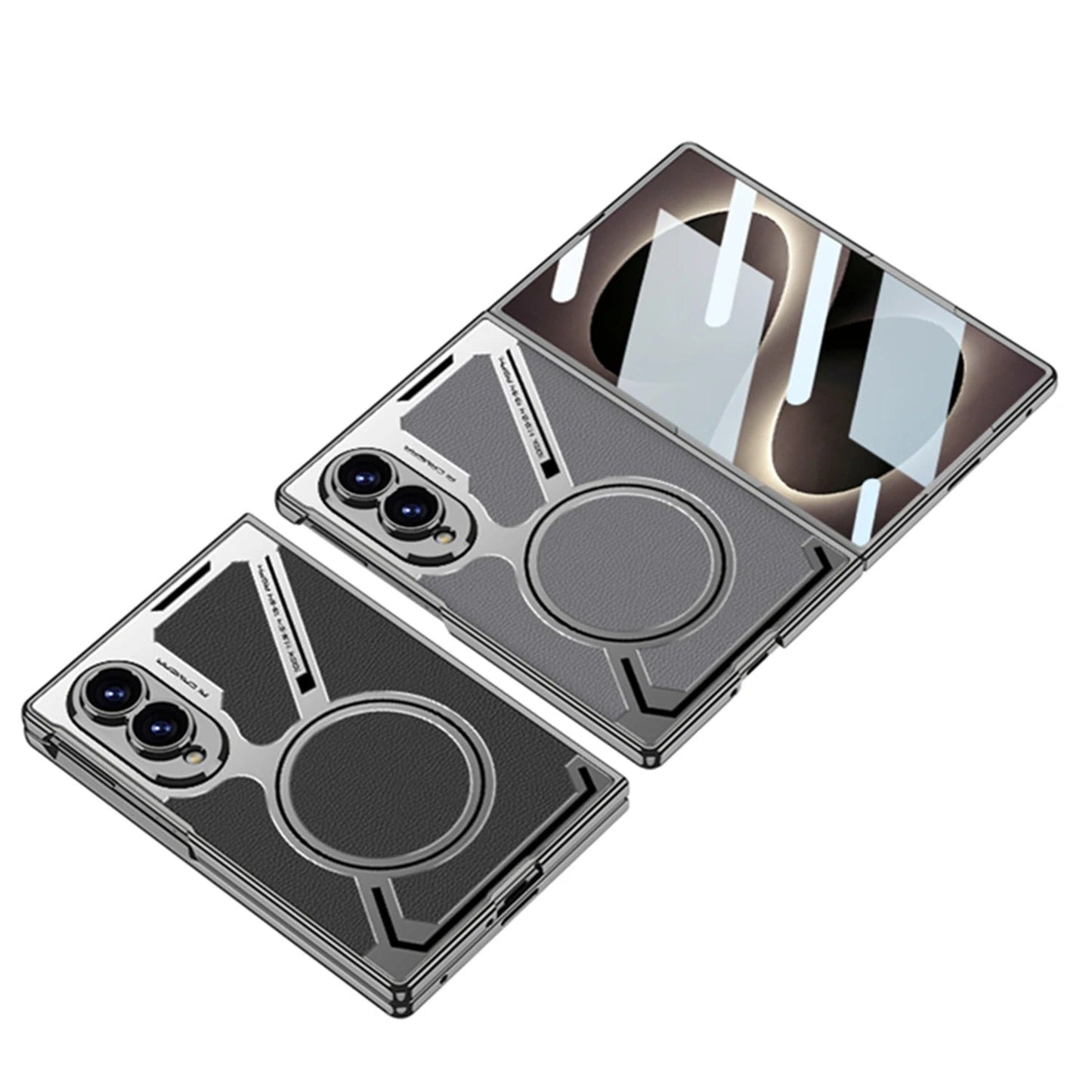 Luxury plain leather MagSafe Shockproof Protective Back Cover Case For Samsung Z Fold 8