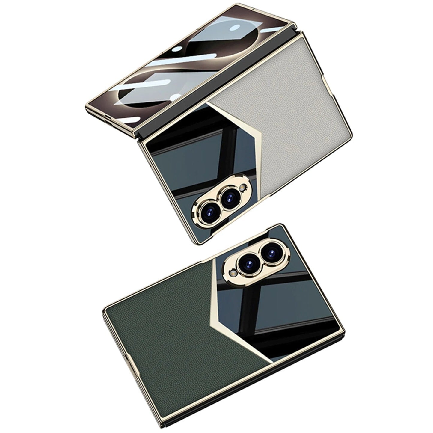 Galaxy Z Fold 8 Spliced Leather Mirror Case