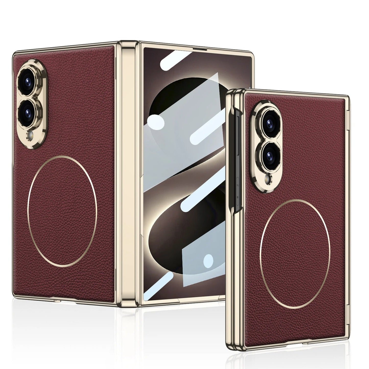 Galaxy Z Fold 8 Ultra Magnetic Leather Case with Screen Protector