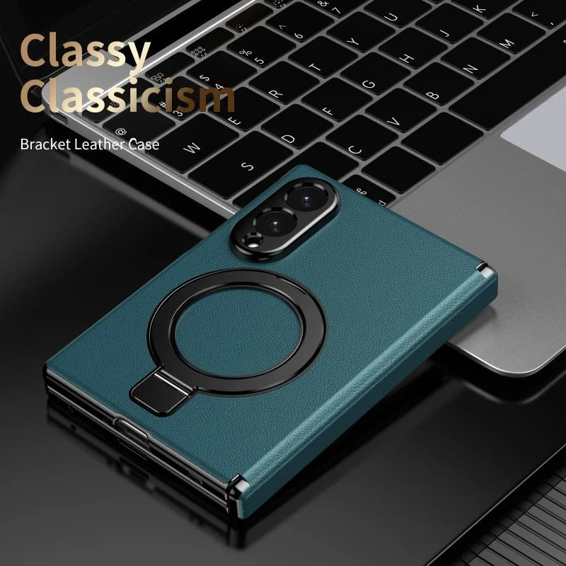 LuxeRing™ – Leather Ring Stand Case for Galaxy Z Fold 8
