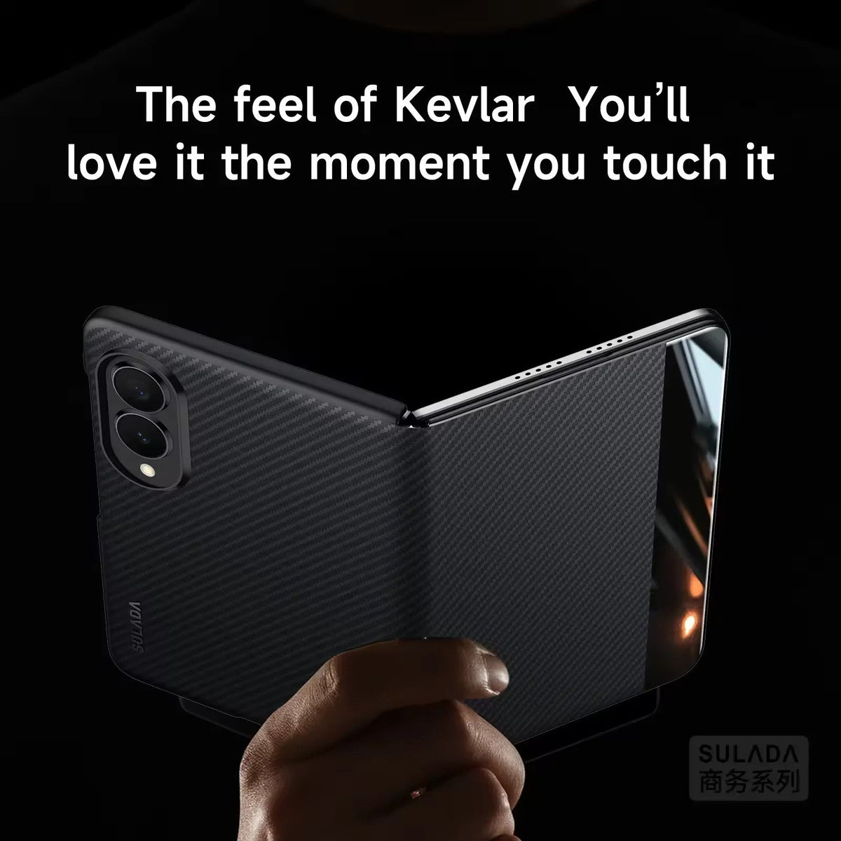 Magnetic Kevlar Feel Carbon Fiber Leather Case For Galaxy Z Fold 8