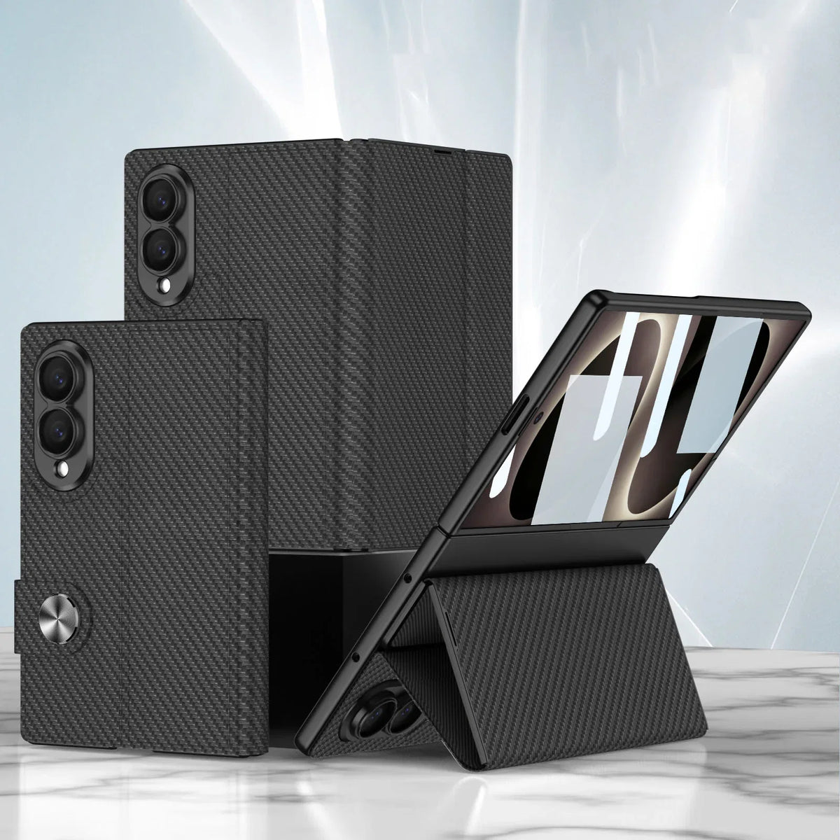 Galaxy Z Fold 8 Luxury Leather Kickstand Case