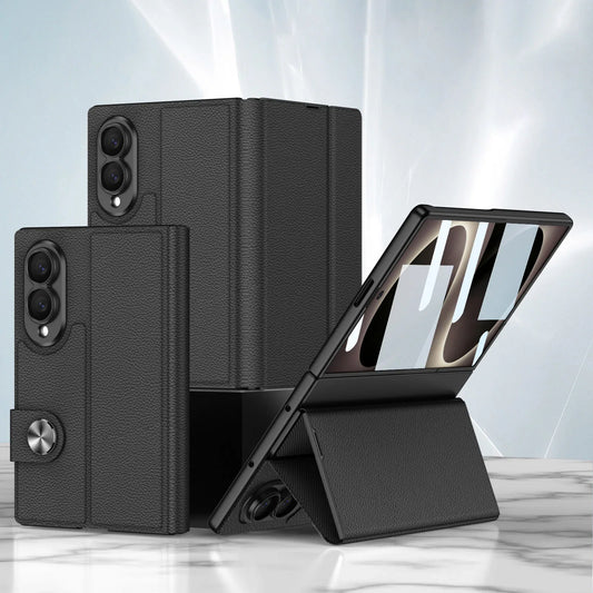 Galaxy Z Fold 8 Luxury Leather Kickstand Case