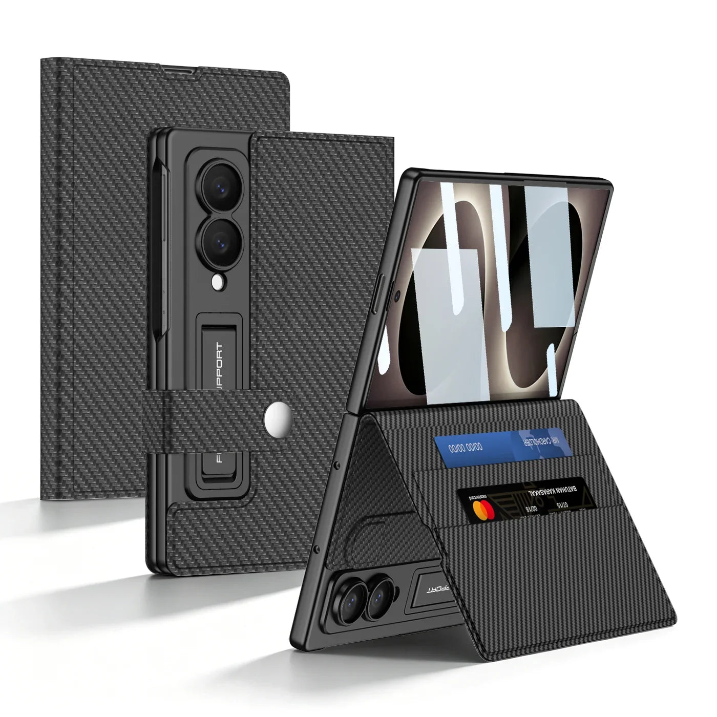 Galaxy Z Fold 8 Ultra Leather Kickstand Case