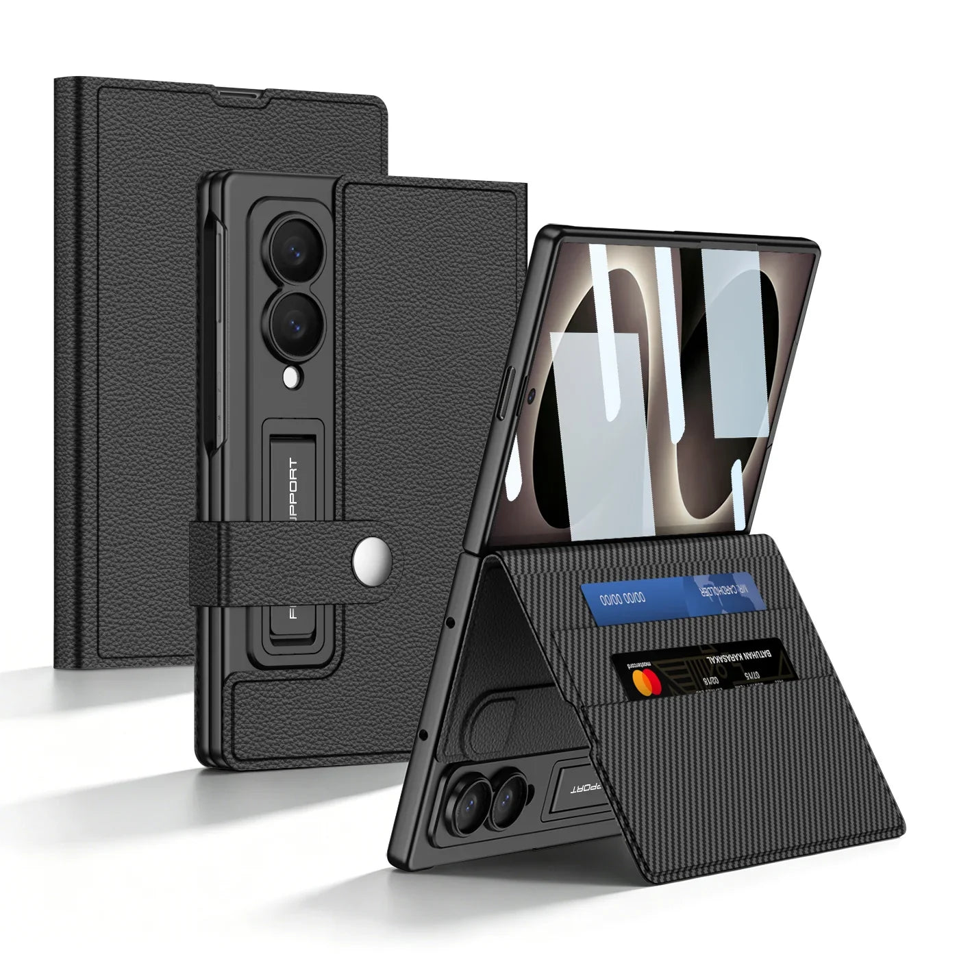 Galaxy Z Fold 8 Ultra Leather Kickstand Case