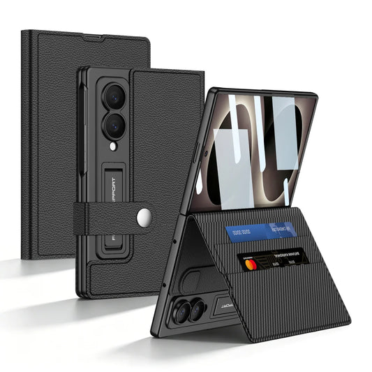 Galaxy Z Fold 8 Ultra Leather Kickstand Case