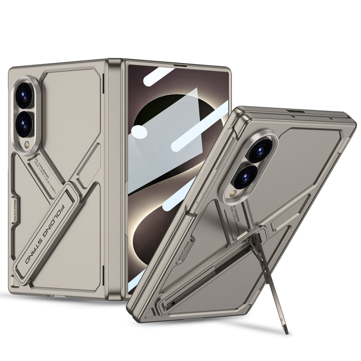Armor Full-Body Protection Case For Galaxy Z Fold 8 – Hidden Kickstand,Tempered Glass Screen Protector