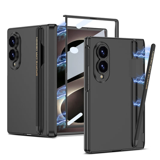 Magnetic Hinge Protective Phone Case With Pen-slot & Stylus & Screen Glass Flim For Galaxy Z Fold 8