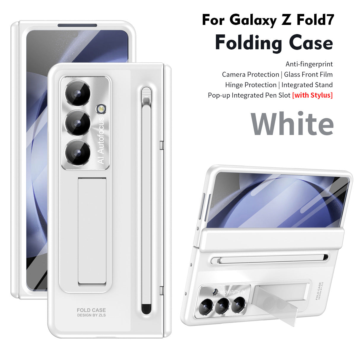 Armor Electroplated Phone Case With Pen Tray & Stylus & Glass Film For Galaxy Z Fold 8