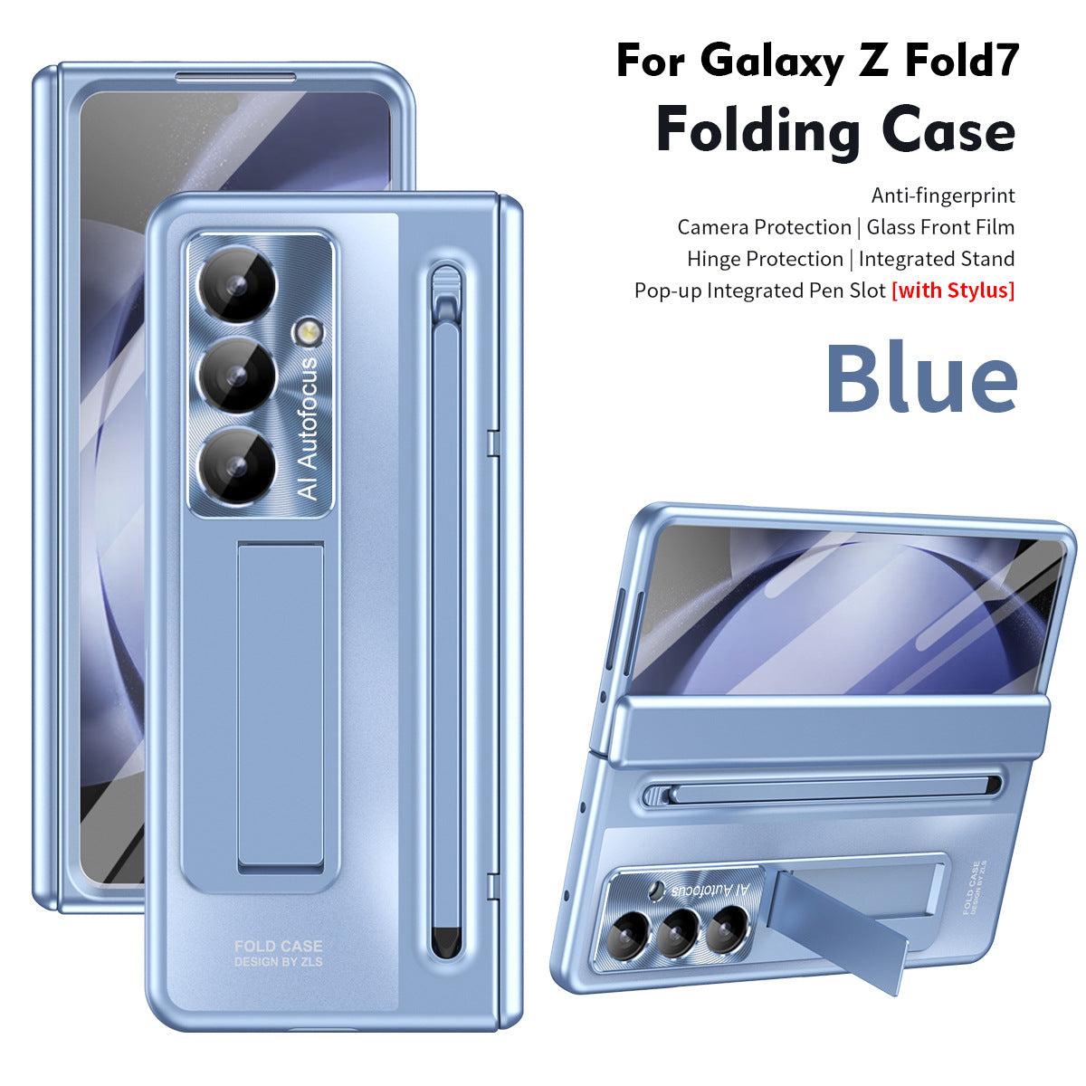 Armor Electroplated Phone Case With Pen Tray & Stylus & Glass Film For Galaxy Z Fold 8