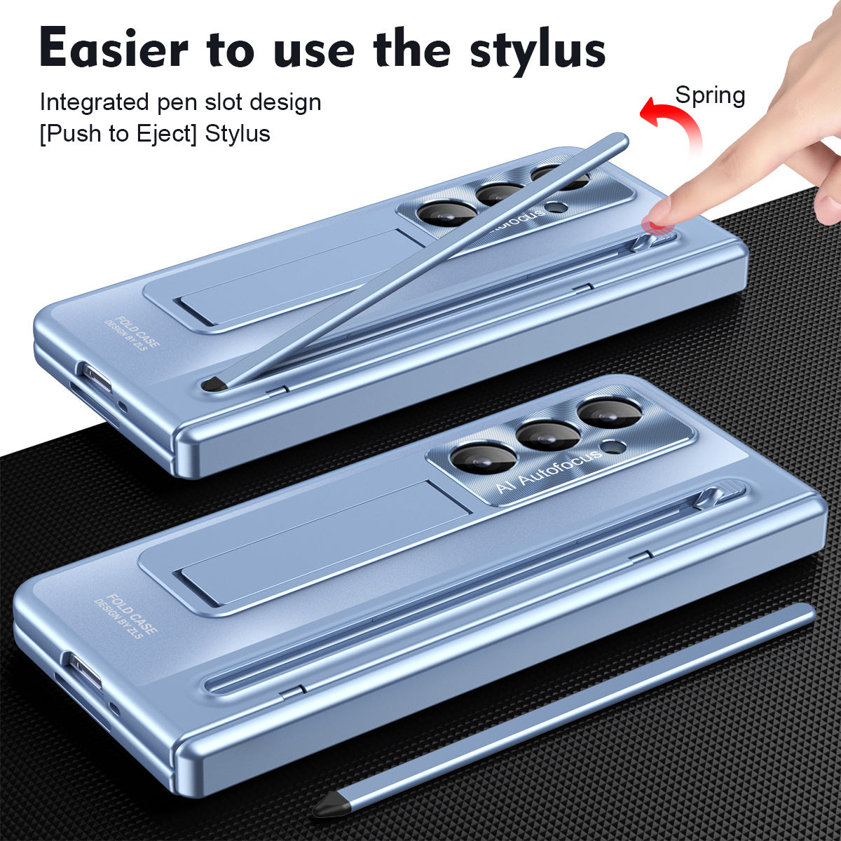Armor Electroplated Phone Case With Pen Tray & Stylus & Glass Film For Galaxy Z Fold 8