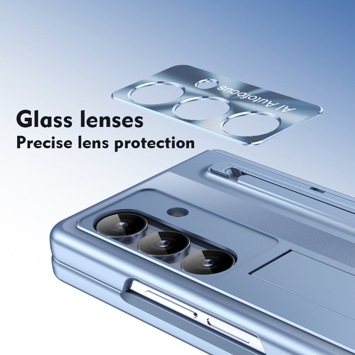 Armor Electroplated Phone Case With Pen Tray & Stylus & Glass Film For Galaxy Z Fold 8