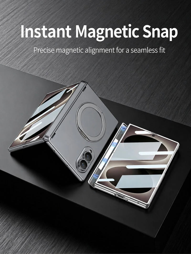 Galaxy Z Fold 8 Magnetic Hinge Case with Rotating Stand