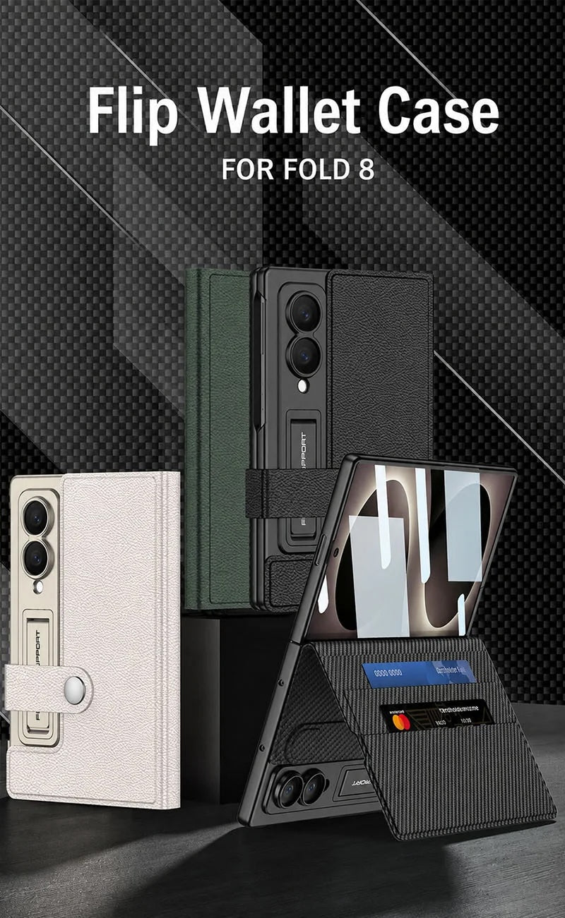 Galaxy Z Fold 8 Ultra Leather Kickstand Case