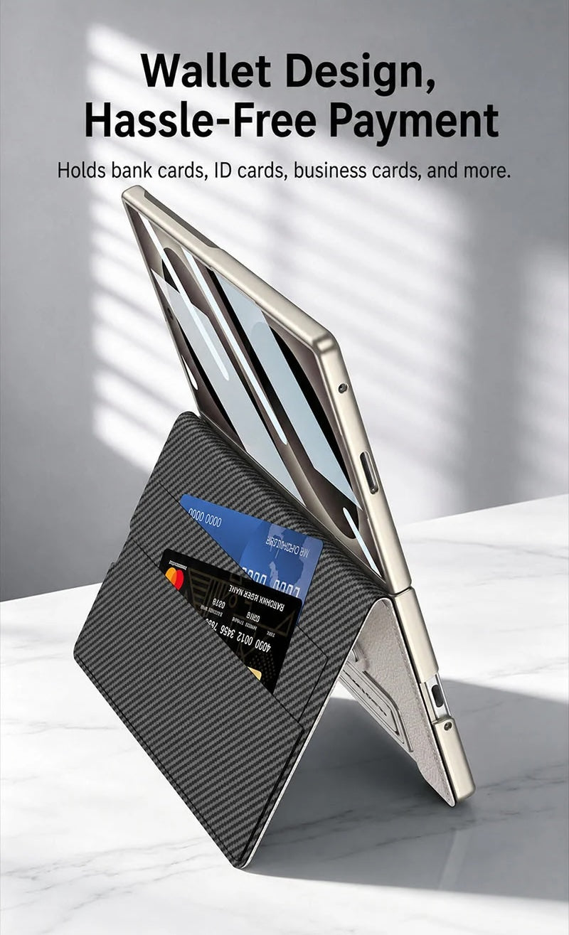 Galaxy Z Fold 8 Ultra Leather Kickstand Case