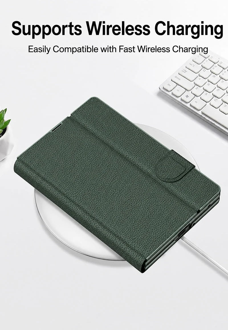 Galaxy Z Fold 8 Luxury Leather Kickstand Case