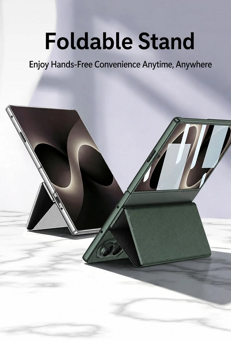 Galaxy Z Fold 8 Luxury Leather Kickstand Case