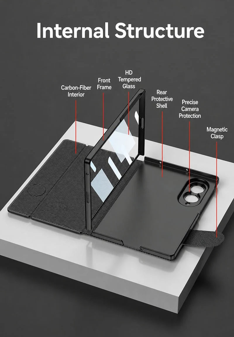 Galaxy Z Fold 8 Luxury Leather Kickstand Case