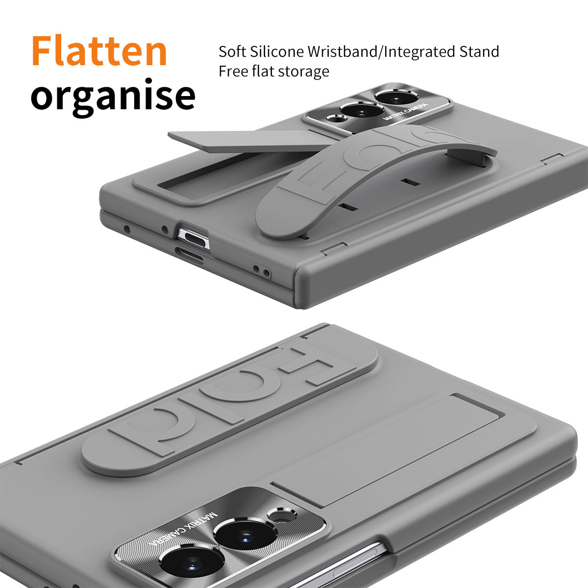 Armor Hinge Protective Phone Case Built-In Tempered Glass, Hidden Kickstand & Wrist Strap For Galaxy Z Fold 8