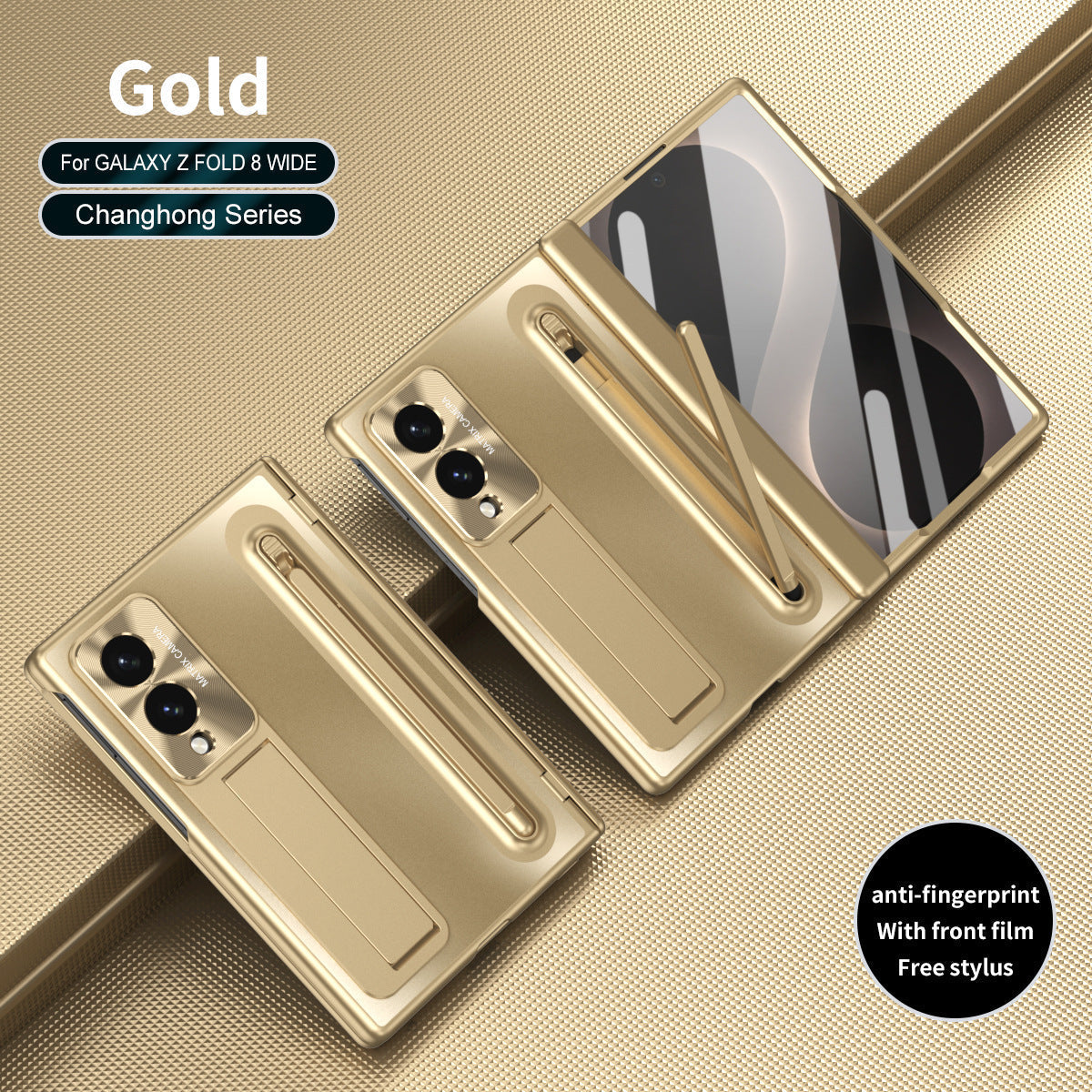 Armor Electroplated Phone Case With Pen Tray & Stylus & Glass Film For Galaxy Z Fold 8