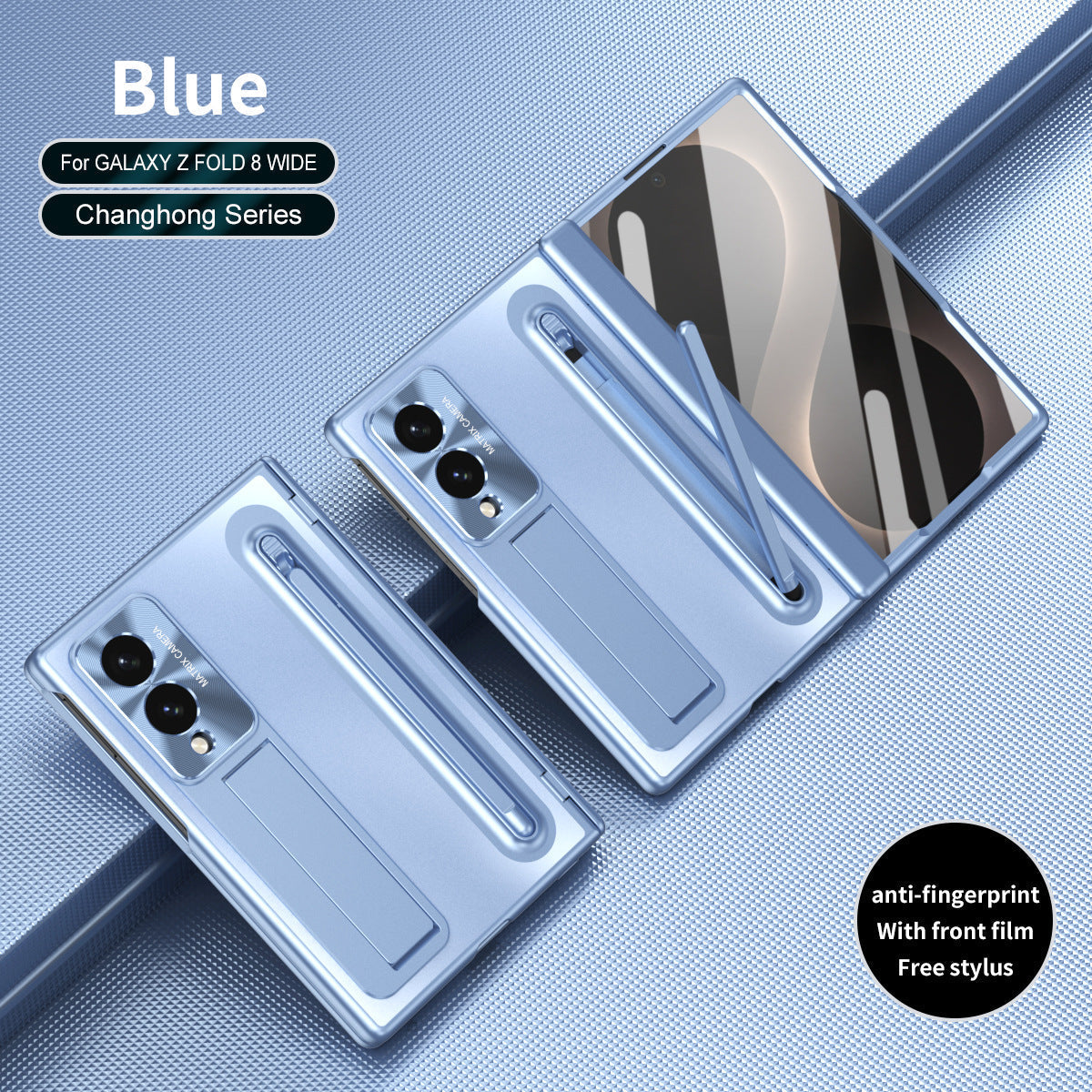 Armor Electroplated Phone Case With Pen Tray & Stylus & Glass Film For Galaxy Z Fold 8