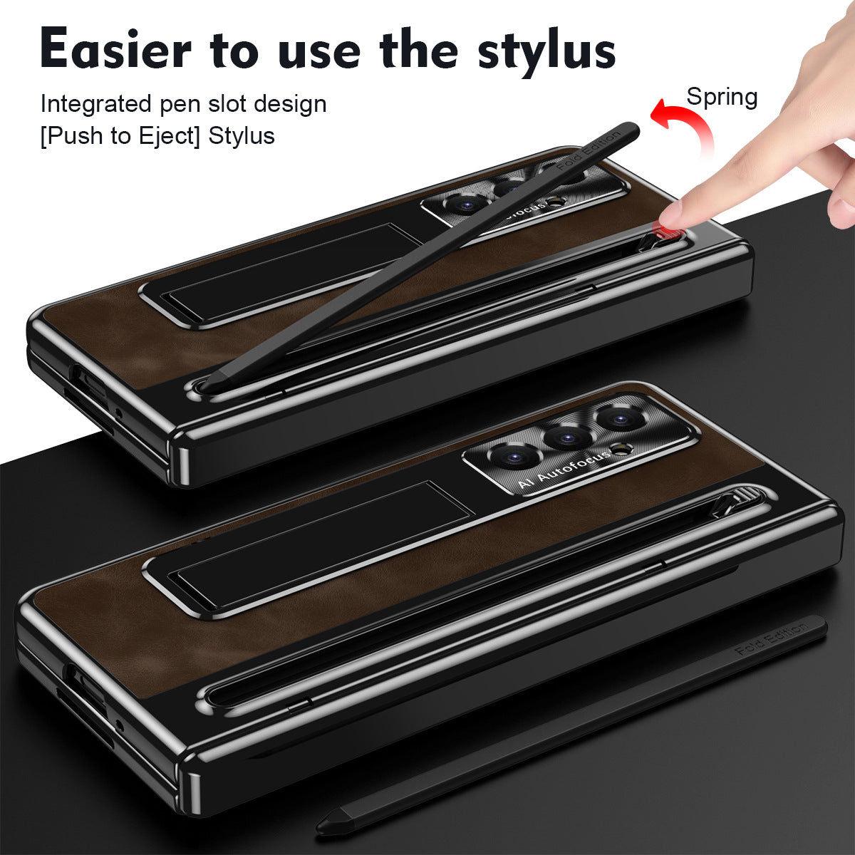 Jazz Retro Style Anyi-fall Protective Leather Phone Case For Galaxy Fold 8
