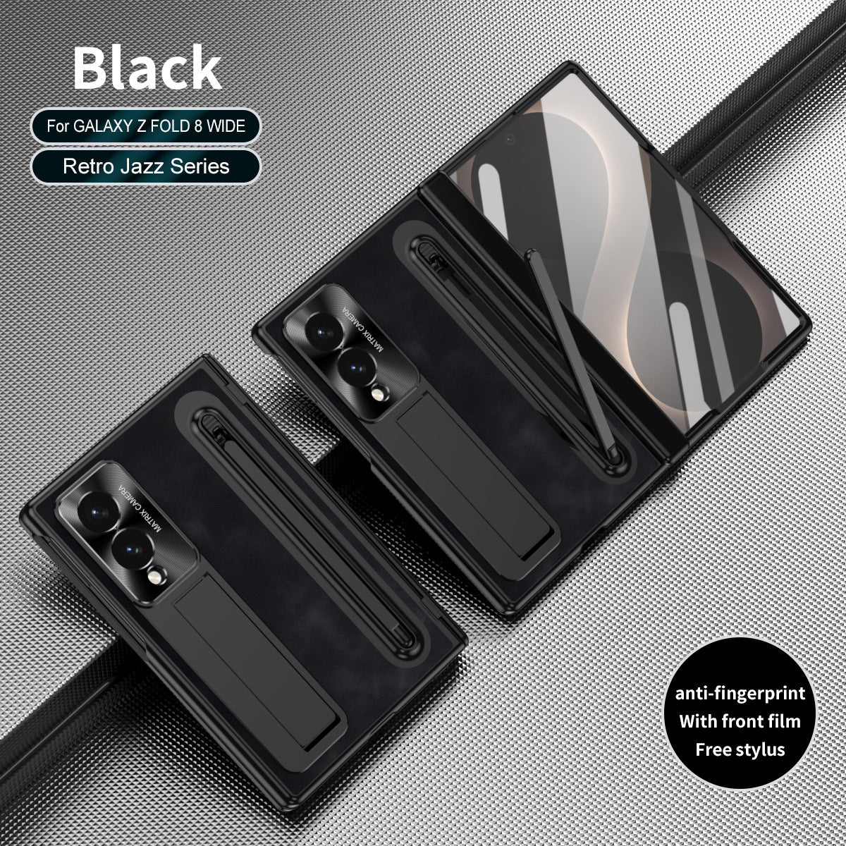 Jazz Retro Style Anyi-fall Protective Leather Phone Case For Galaxy Fold 8
