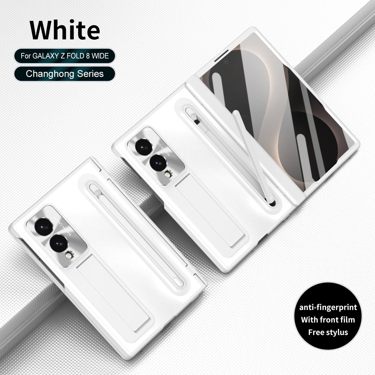 Armor Electroplated Phone Case With Pen Tray & Stylus & Glass Film For Galaxy Z Fold 8