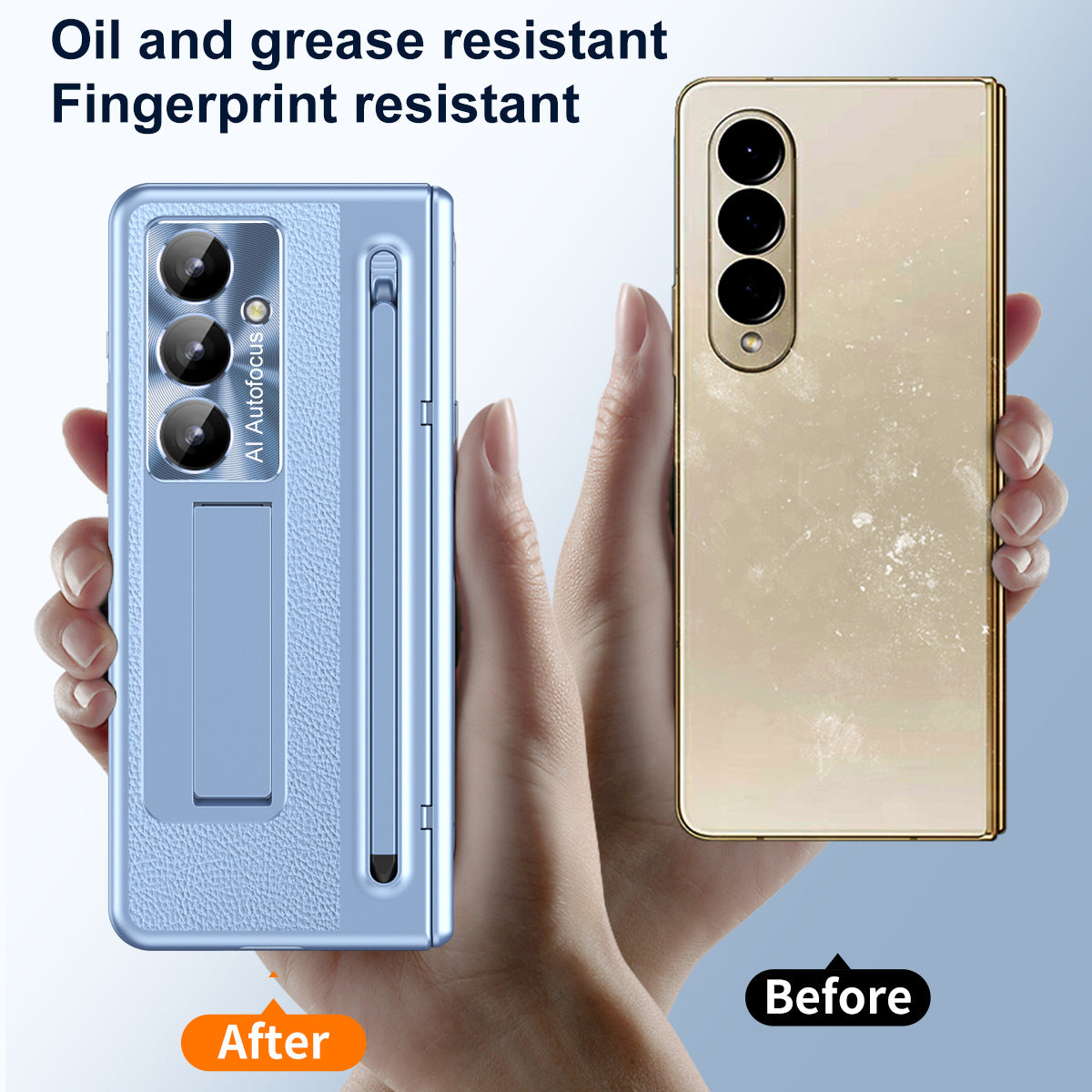 Leather Golden Electroplated Phone Case With Back Screen Glass and Stylus For Galaxy Z Fold 8