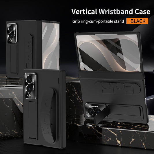 Armor Hinge Protective Phone Case Built-In Tempered Glass, Hidden Kickstand & Wrist Strap For Galaxy Z Fold 8