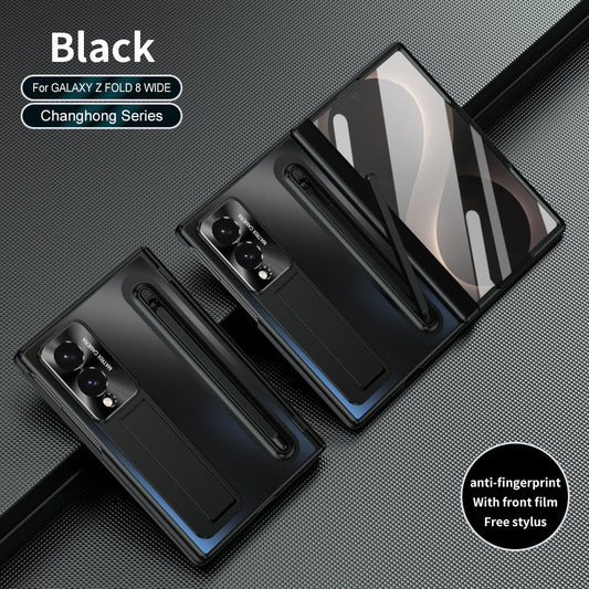 Armor Electroplated Phone Case With Pen Tray & Stylus & Glass Film For Galaxy Z Fold 8