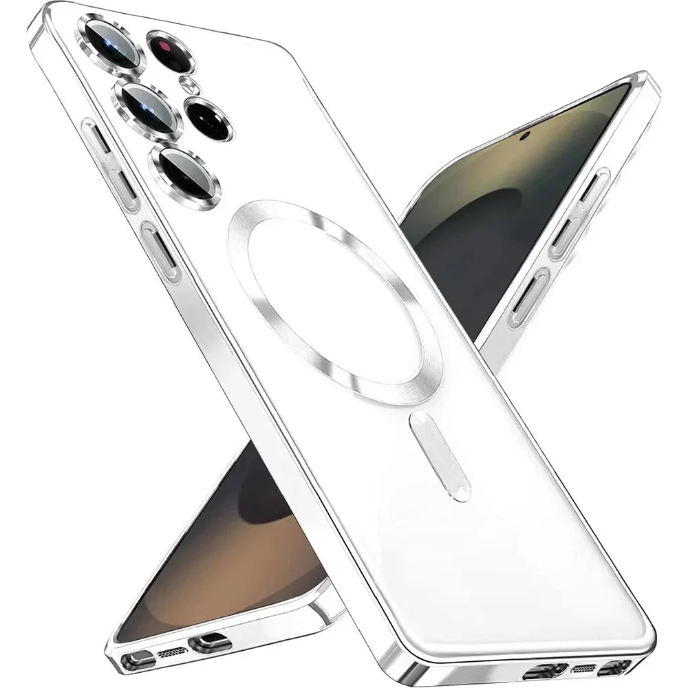 Galaxy S26 Ultra MagSafe Clear Silicone Case – Qi2 Wireless Charging & Soft Grip Cover