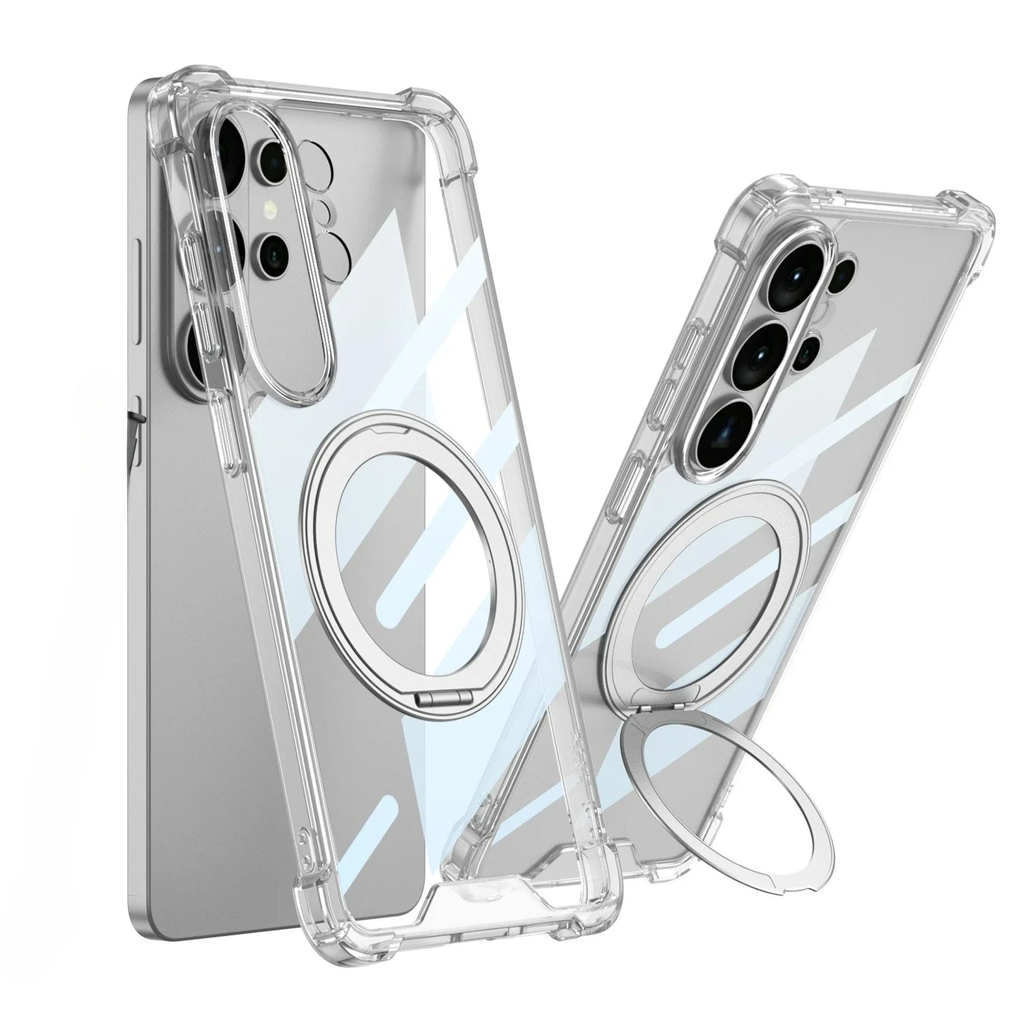 Galaxy S26 Ultra MagSafe Clear Case – 360° Rotating Stand & Qi2 Wireless Charging Cover