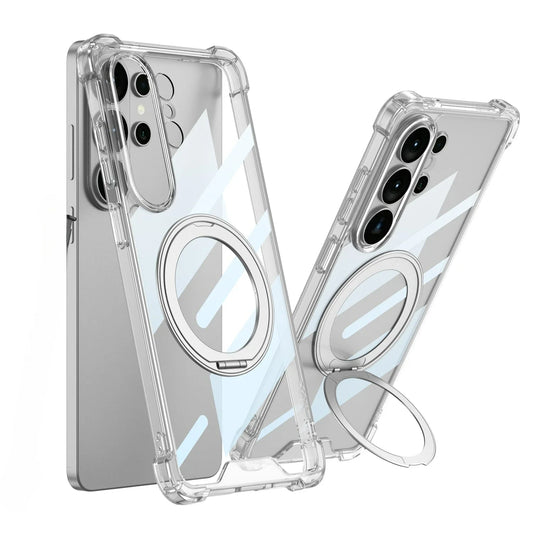 Galaxy S26 Ultra MagSafe Clear Case – 360° Rotating Stand & Qi2 Wireless Charging Cover