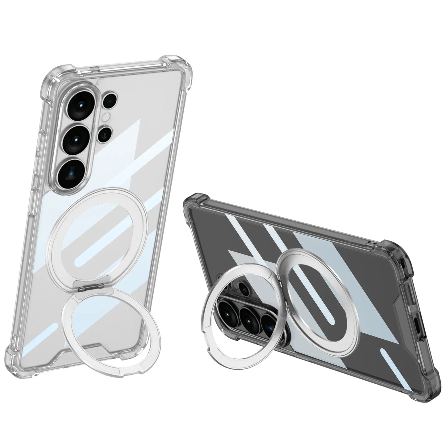 Galaxy S26 Ultra MagSafe Clear Case – 360° Rotating Stand & Qi2 Wireless Charging Cover